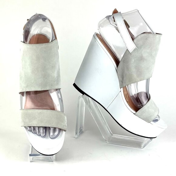 Robert Clergerie Paris Avant-Garde Wedge Sandals, Size 7 Like New - Picture 1 of 13